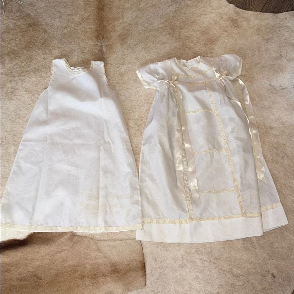 Vintage  White Baby christianing gown set